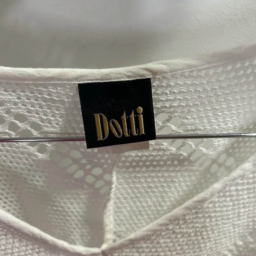 Dotti Swimsuit Bikini Cover Up‎ Dress Tunic Size Large Lace Hood White